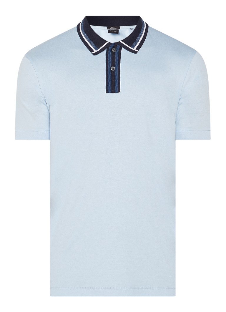 Tricou polo HUGO BOSS Phillipson, croială slim, manșete cu nervuri.