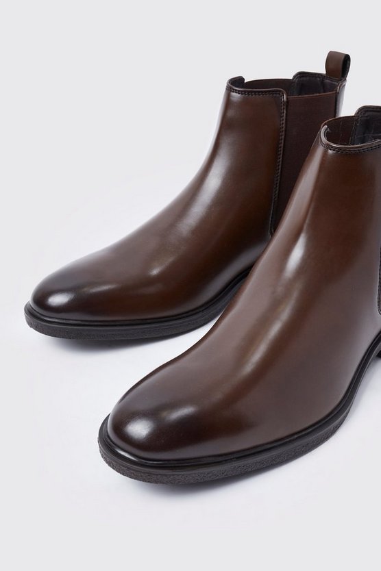Klassische Kunstleder Chelsea-Stiefel