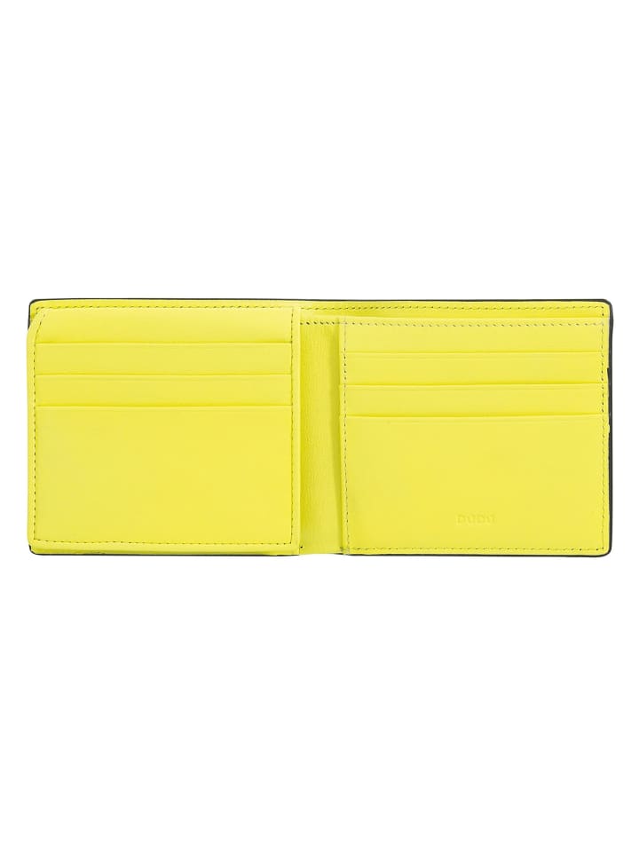 DuDu Up! Geldbörse RFID Schutz Leder 10.5 cm in black-bright yellow günstig kaufen onesize