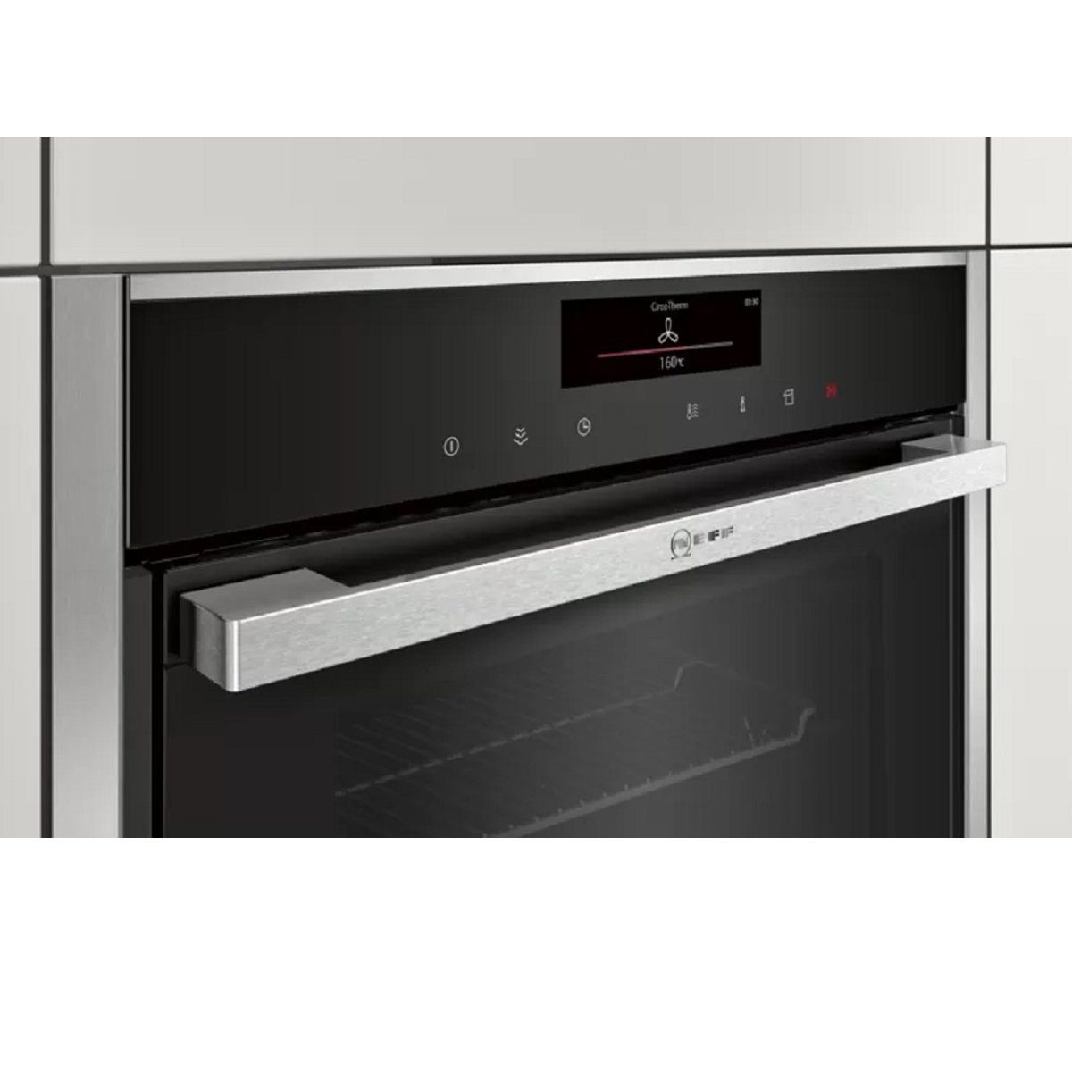 NEFF Einbaubackofen N 90 Neff BVT5868HMC (B58VT68H0) Edelstahl mit Dampfunterstützung, mit 1-fach-Teleskopauszug, Pyrolyse-Selbstreinigung, Slide&Hide®, Circo Therm®, Vario Steam, NeffLight®, EasyClean