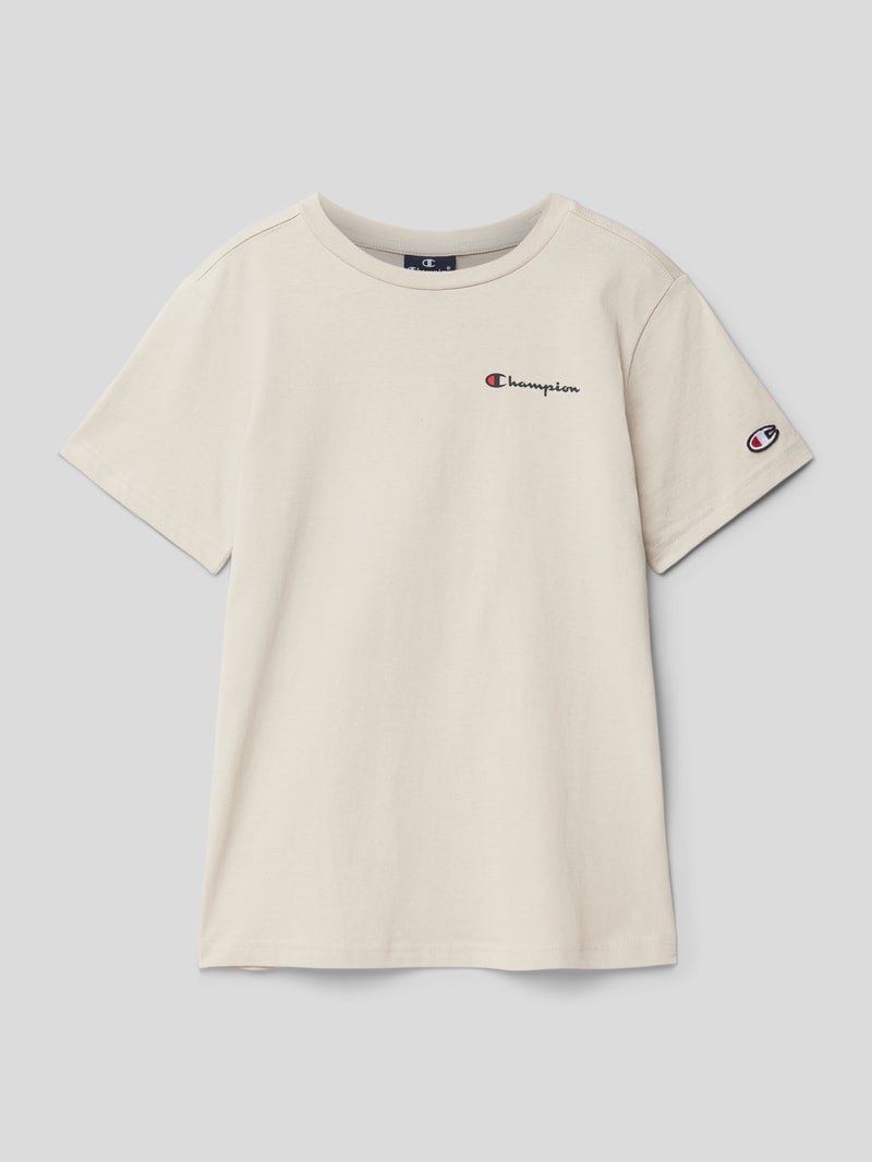 T-Shirt mit Logo-Print in ecru