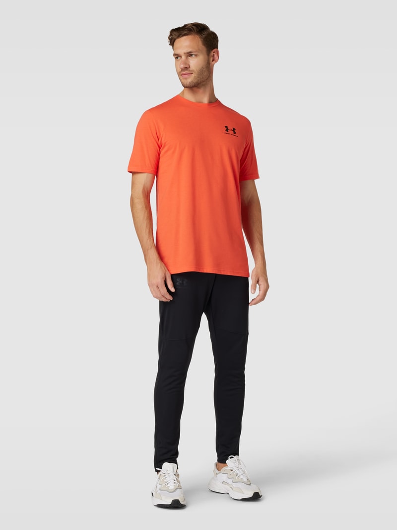 T-Shirt mit Label-Print in orange