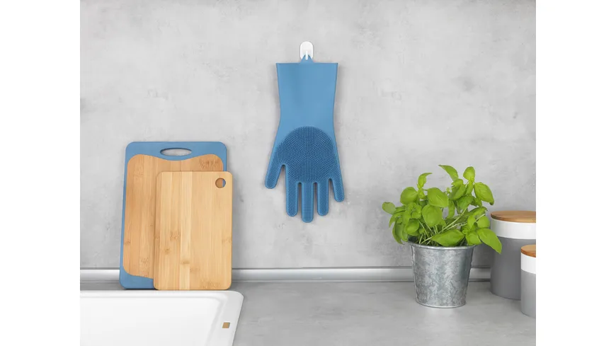 WENKO Silikon-Reinigungshandschuhe Rena 2er Pack Blau