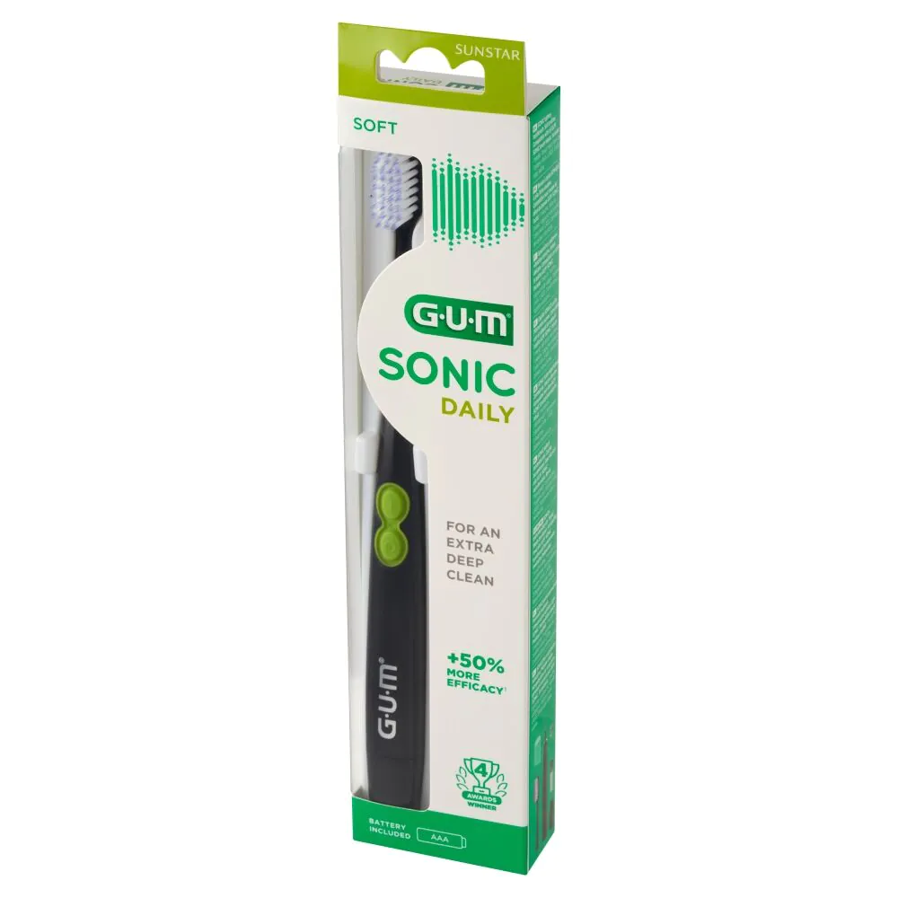 Gum Sonic Daily Sonic Tandbørste, Sort