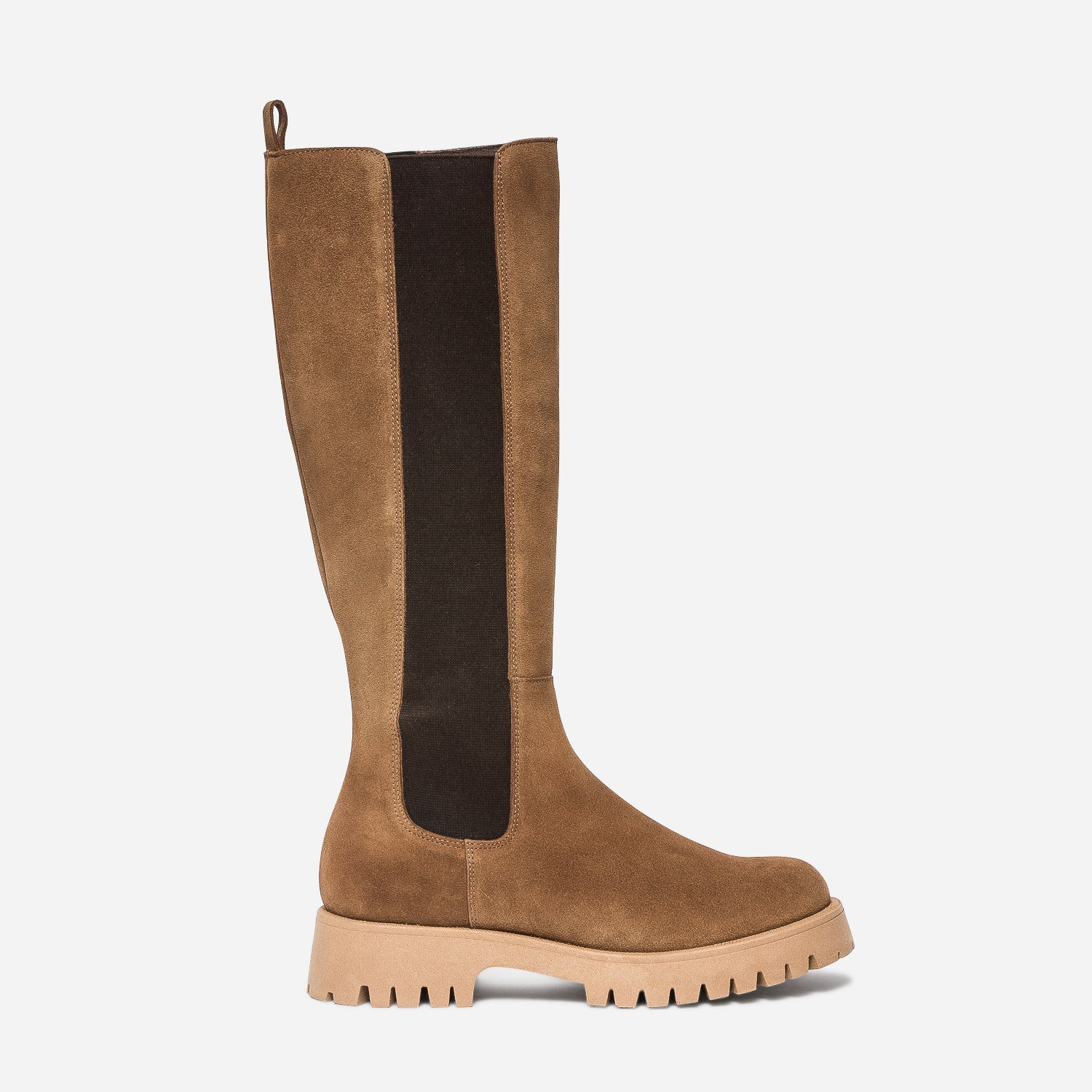 Botte camel TEXTO cuir velours semelle crantée