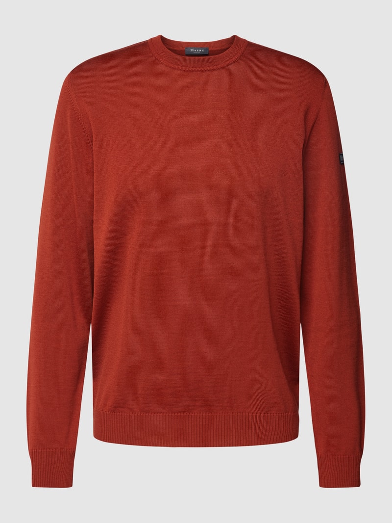 Strickpullover mit gerippten Abschlüssen in kupfer