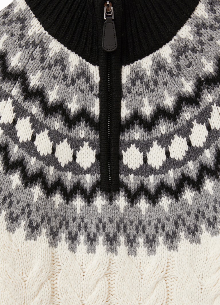 Reiss Colorado cable-knit sweater in wool blend with graphic print