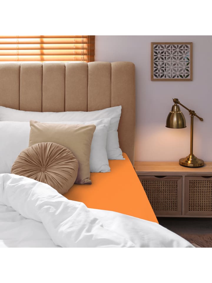 GMD Living Jersey Premium Spannbettlaken JANNEBY in Farbe Terracotta günstig kaufen