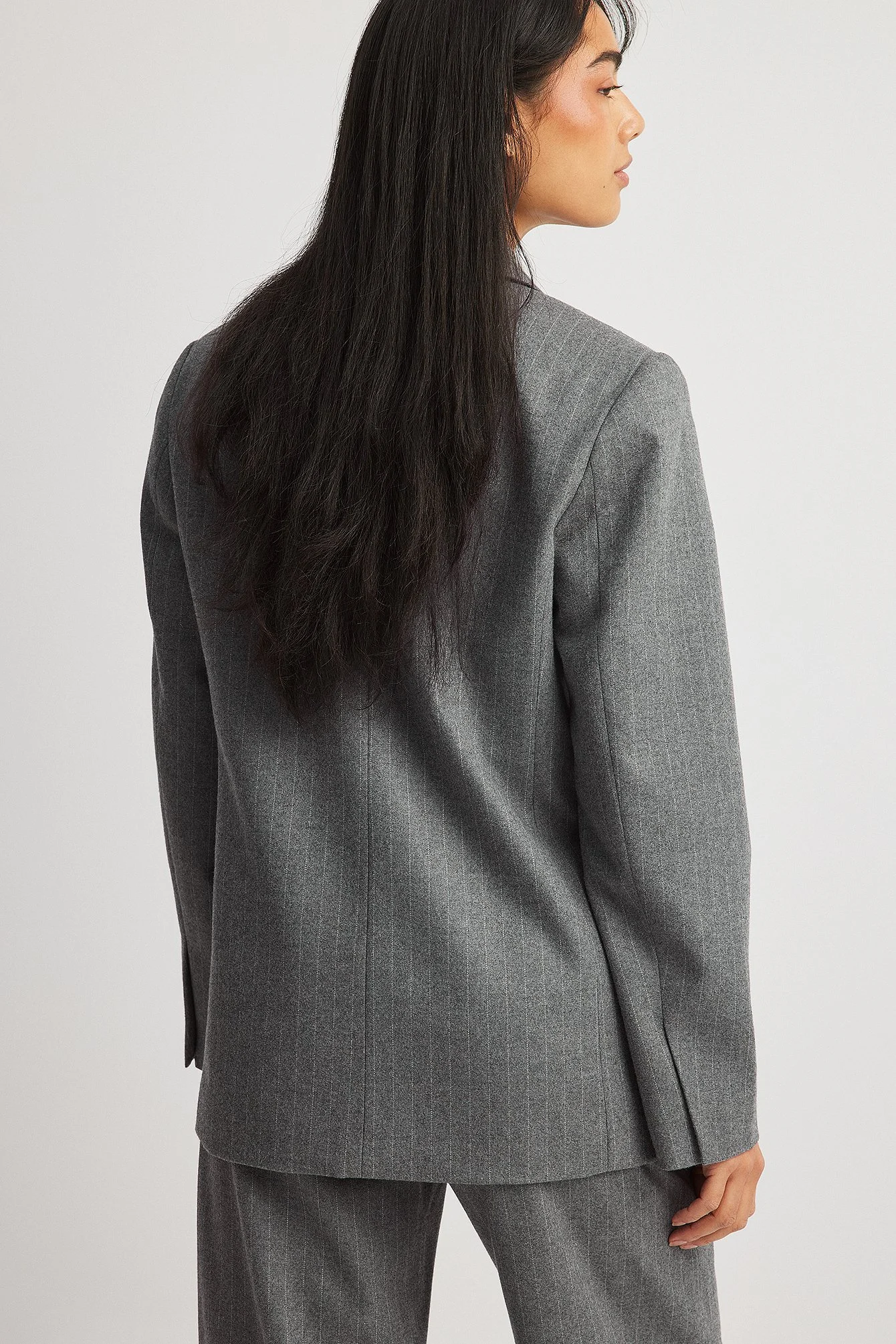 Regular, gestreifter Blazer mit einem Knopf