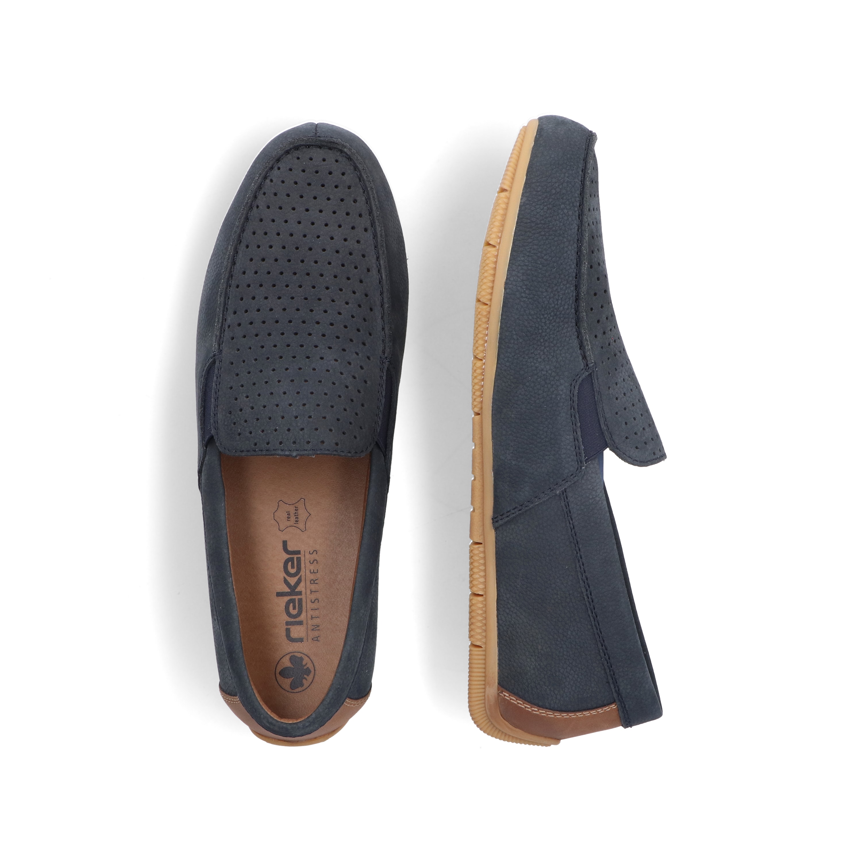 Rieker Herren Slipper stahlblau