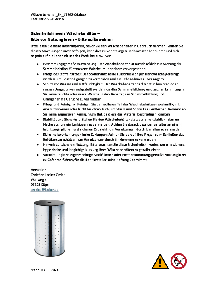 kobolo Wäschekorb STEELWASH55 in Silber günstig kaufen onesize