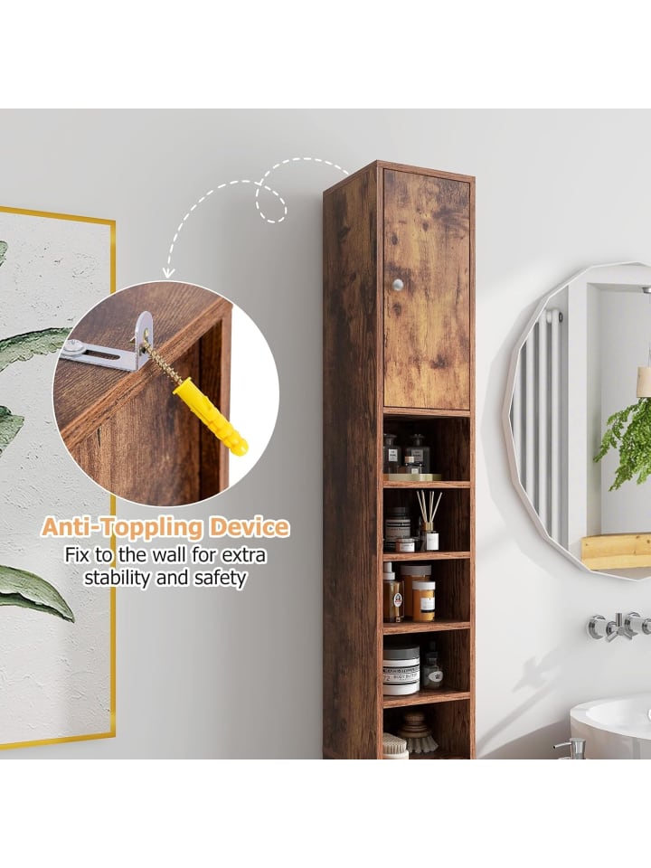 COSTWAY Hochschrank schmal 180 cm in Braun günstig kaufen onesize