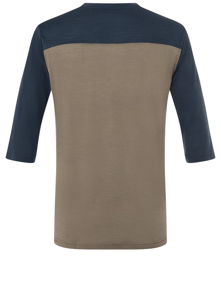 super.natural Merino T-Shirt CONTRAST 3/4 in braun günstig kaufen
