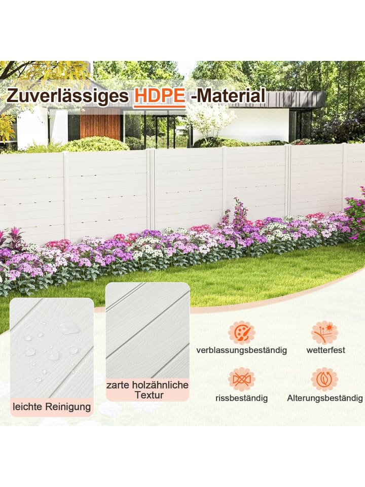 COSTWAY Gartenzaun 2-teilig in Weiß günstig kaufen onesize