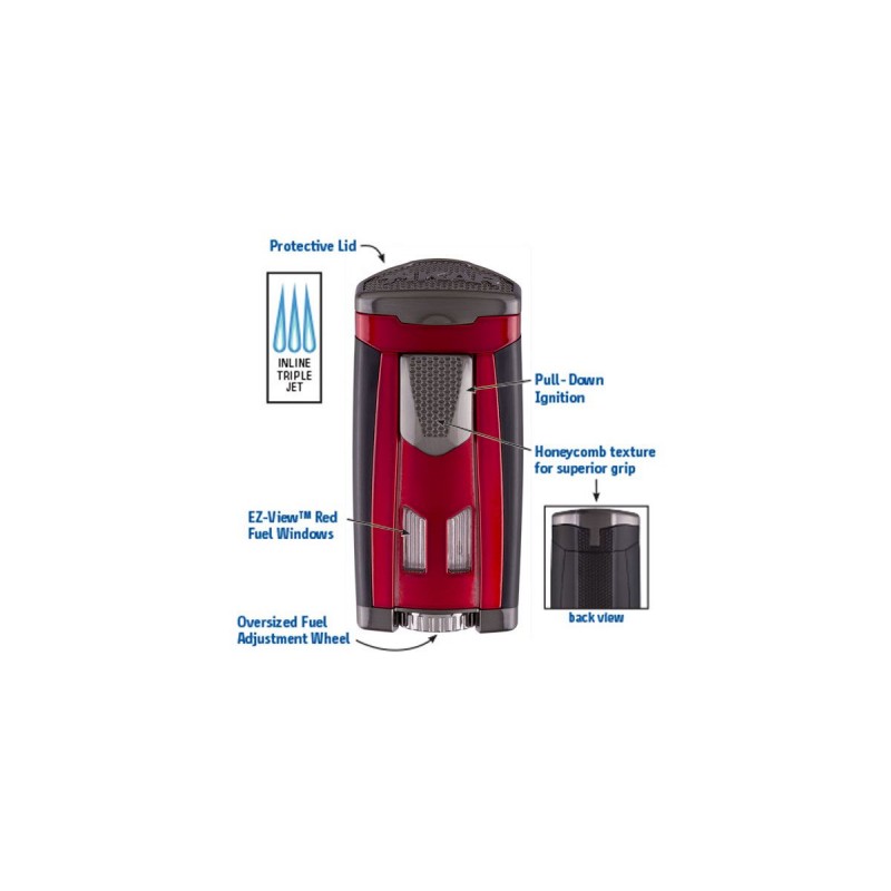 Feuerzeug Jetflamme Xikar, HP3 inline triple Daytona Red
