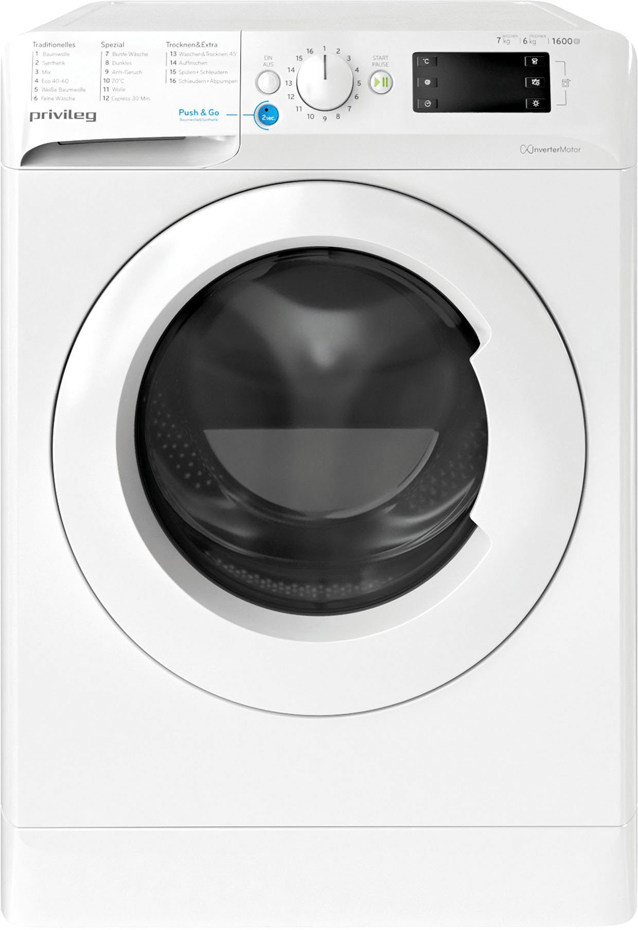 Privileg Waschtrockner PWWT X 76G6 DE N, 7 kg, 6 kg, 1600 U/min