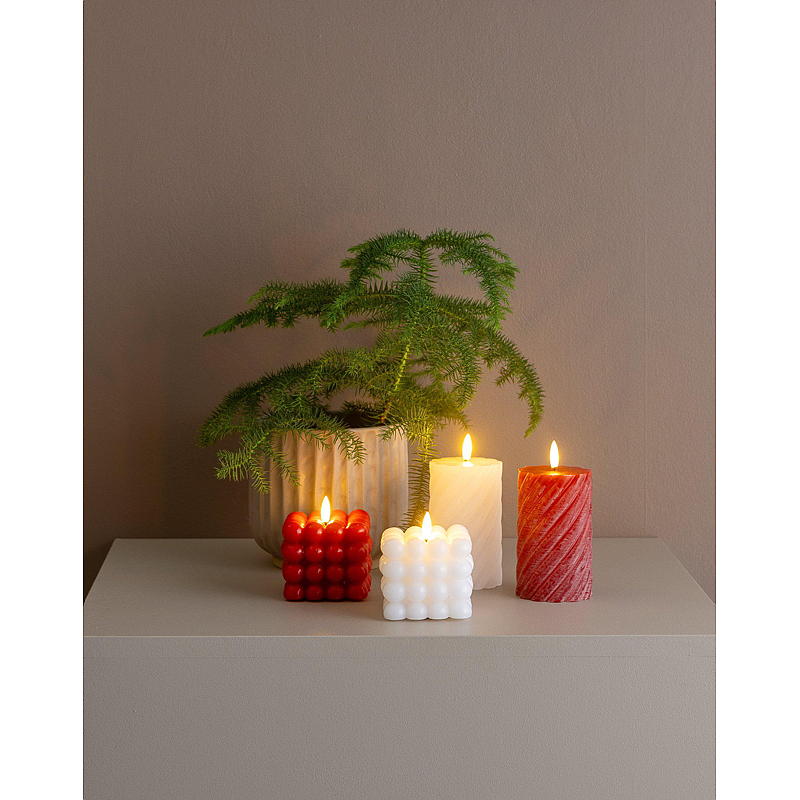 Vie Selected Kubbelys 12 cm ø 7,6 cm LED timer spiral rød