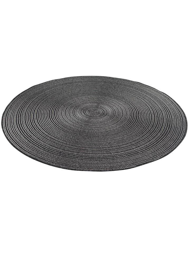 Pergamon In- und Outdoor Teppich  Newport Stripes Rund in Antraciet günstig kaufen