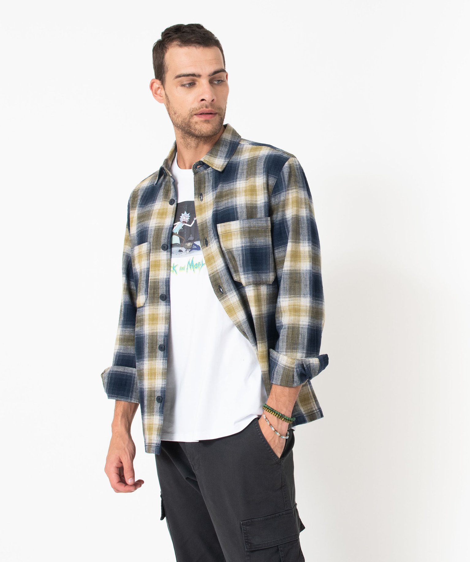 Surchemise à carreaux coupe droite homme carreaux | GEMO
