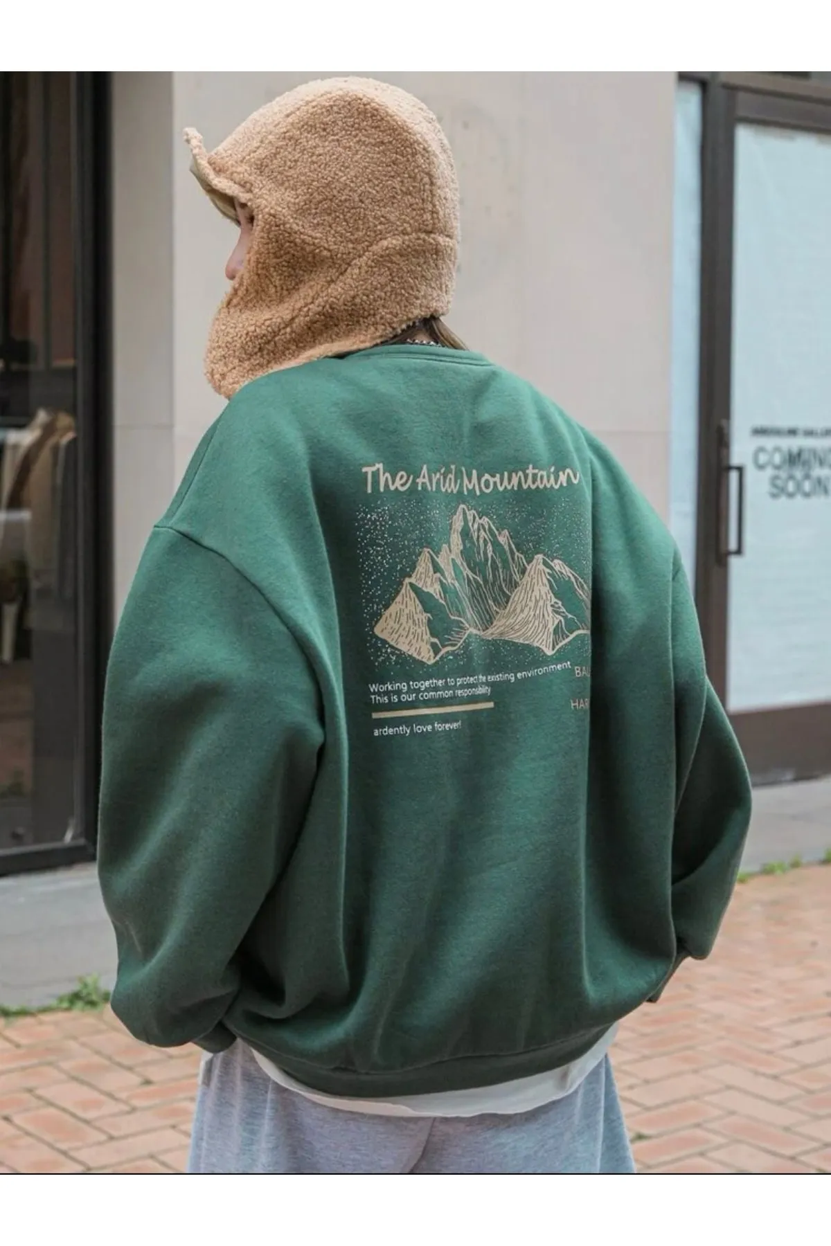 MOONBULL  Sweatshirt - Khaki - Oversized