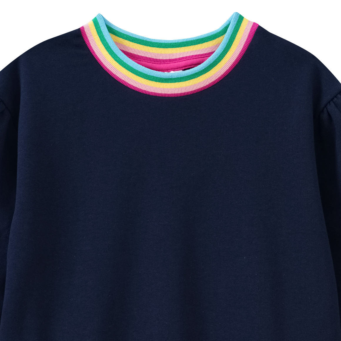 Mädchen Sweatkleid mit bunten Bündchen