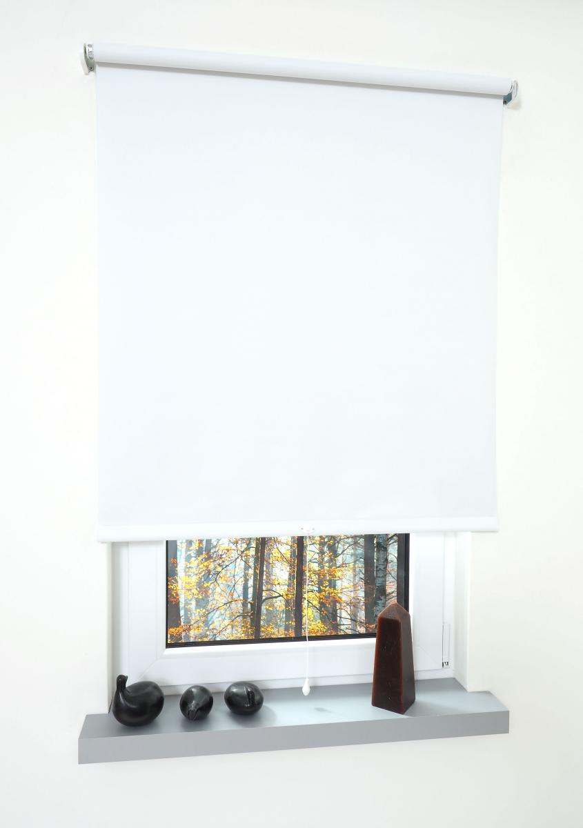 Bella Casa Rollo, Mittelzugrollo Uni Verdunkelung, 142 x 180 cm, weiß