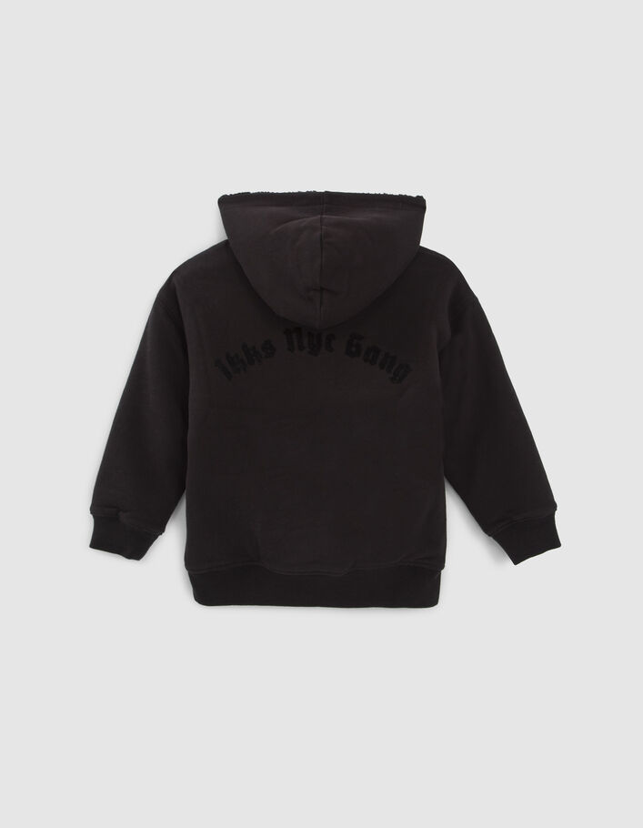 Cardigan réversible noir Sherpa et molleton garçon
