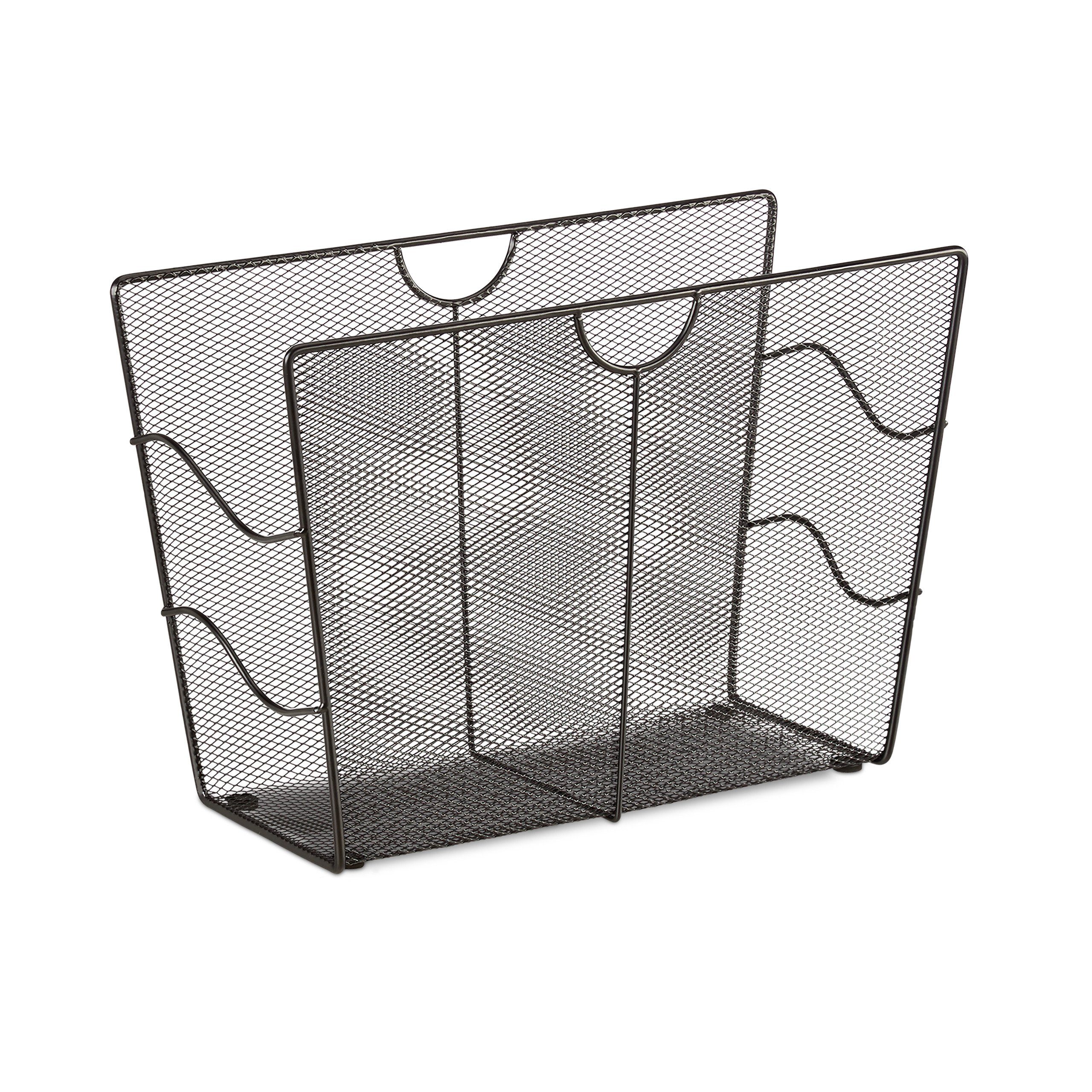 relaxdays Zeitungsständer Zeitungsständer Mesh, Schwarz