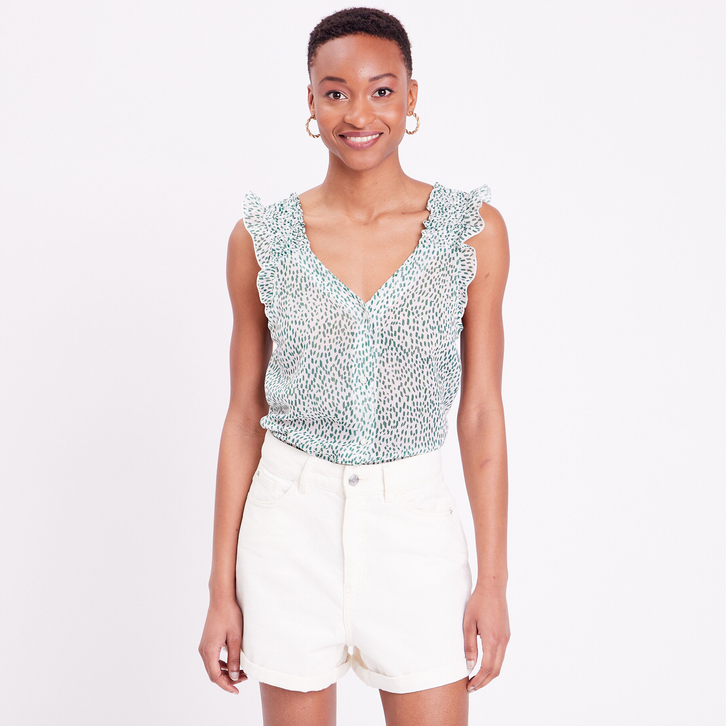 Blouse sans manches blanc femme | Cache Cache