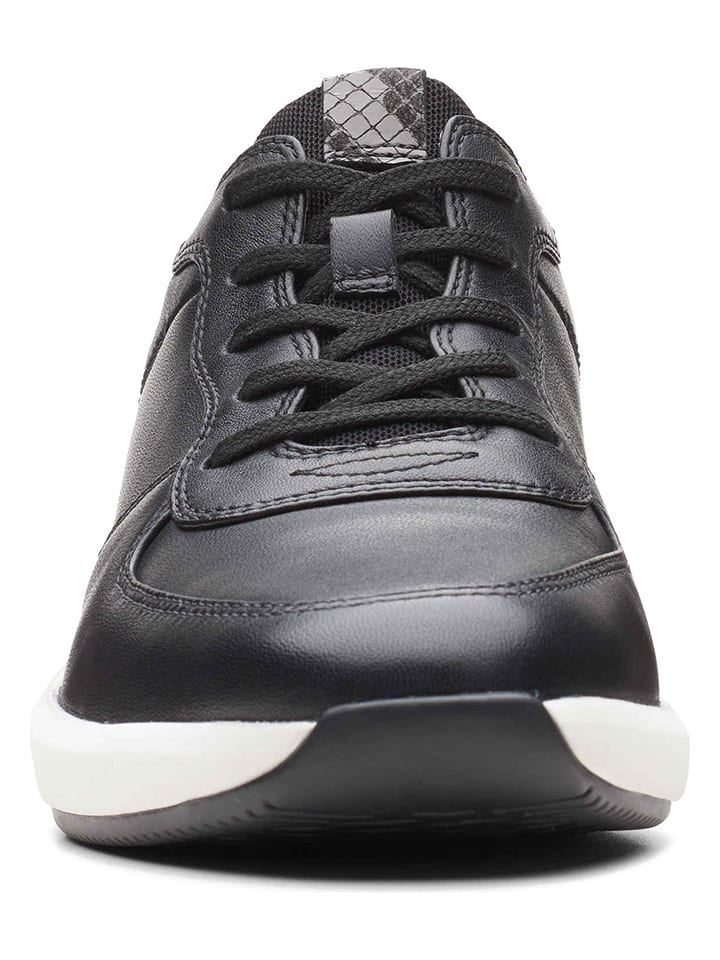 Clarks Leder-Sneakers in Schwarz günstig kaufen