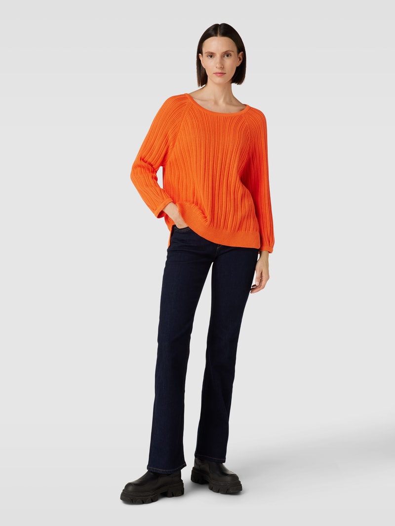 Strickpullover mit Rundhalsausschnitt Modell 'LESLEY' in orange