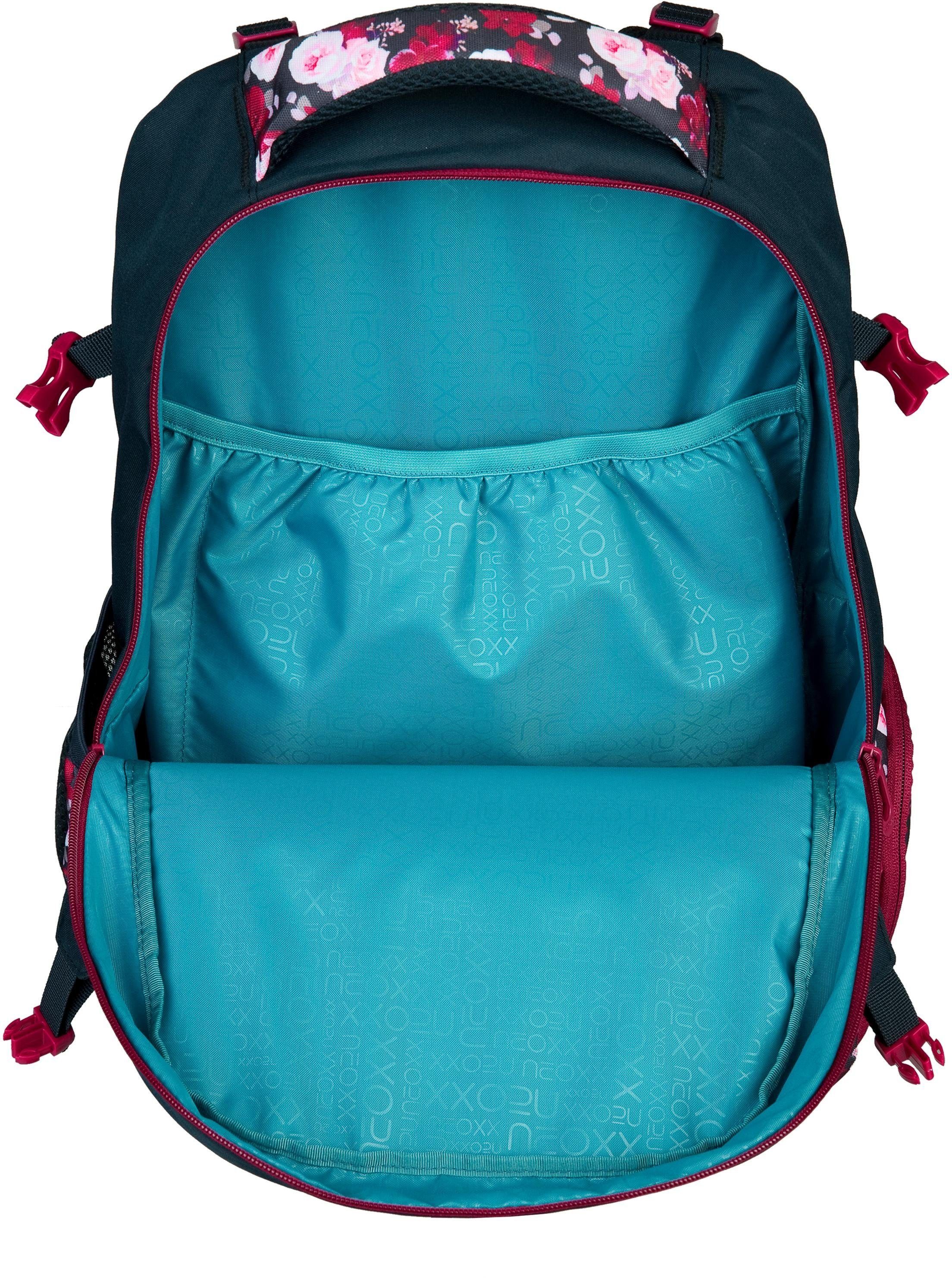 neoxx Schulrucksack Active, My Heart Blooms, aus recycelten PET-Flaschen