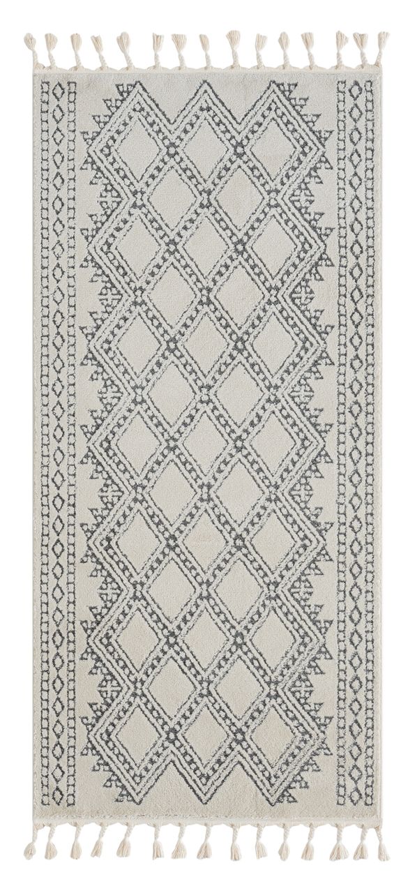 MyFlair Teppich Moroccan Calm, 100 cm x 200 cm, Farbe weiß, rechteckig, Florhöhe 19mm