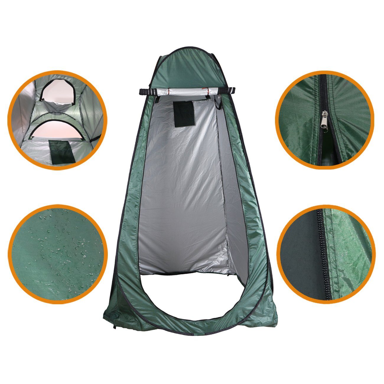 RAIKOU Faltzelt Duschzelt Toilettenzelt Umkleidezelt Camping Zelt Beistellzelt, Personen: 1 (mit Aufbewahrungstasche), ohne manuelles Aufstellen