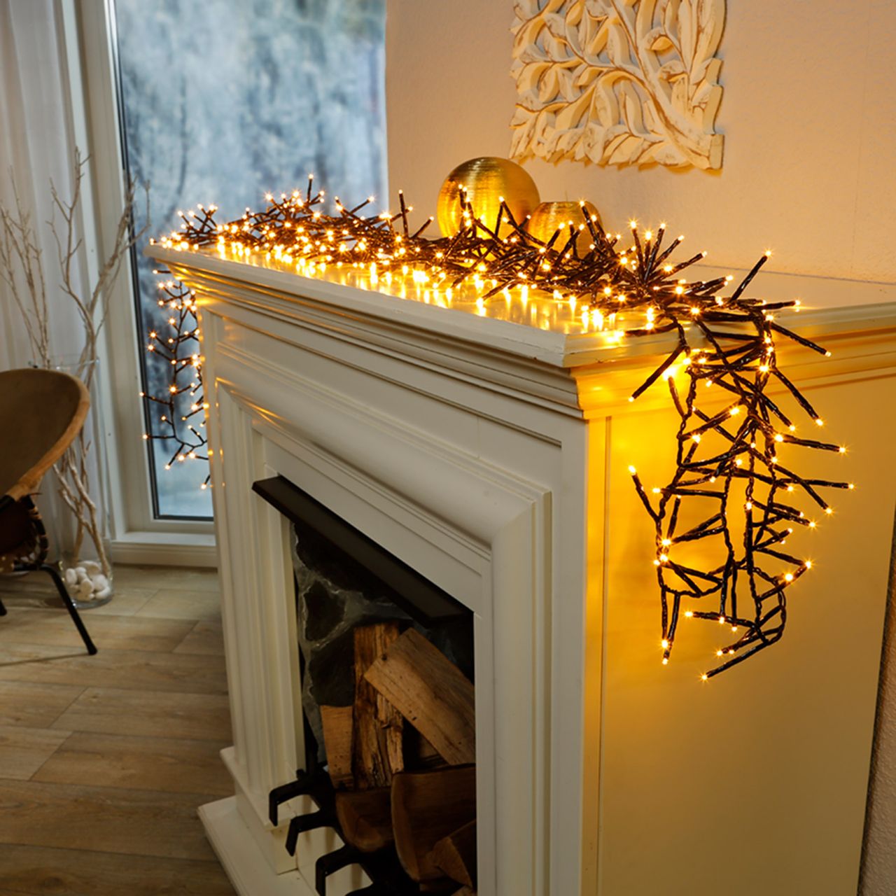Weles AMARE Galaxie Lichterkette 400 LED warmweiß Länge 6,7 m (zzgl. 10 m Zuleitung) , CE   GS geprüft, für den Innen- und Außenbereich, 8 Leuchtmodi/Fernbedienung/Timer/Dimmfunktion