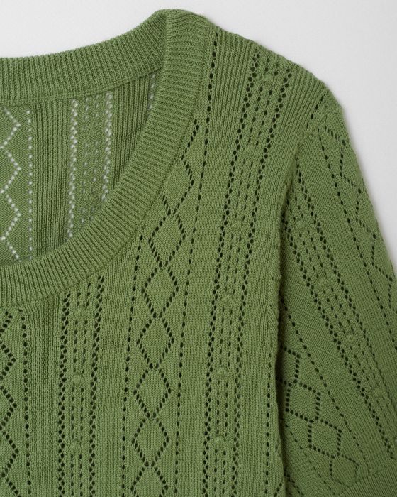 Pull ajouré manches courtes