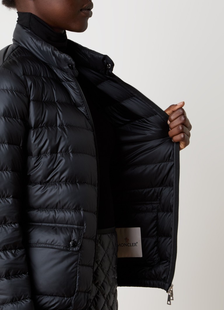 Giacca imbottita Moncler Lans con imbottitura in piuma e tasche con patta.