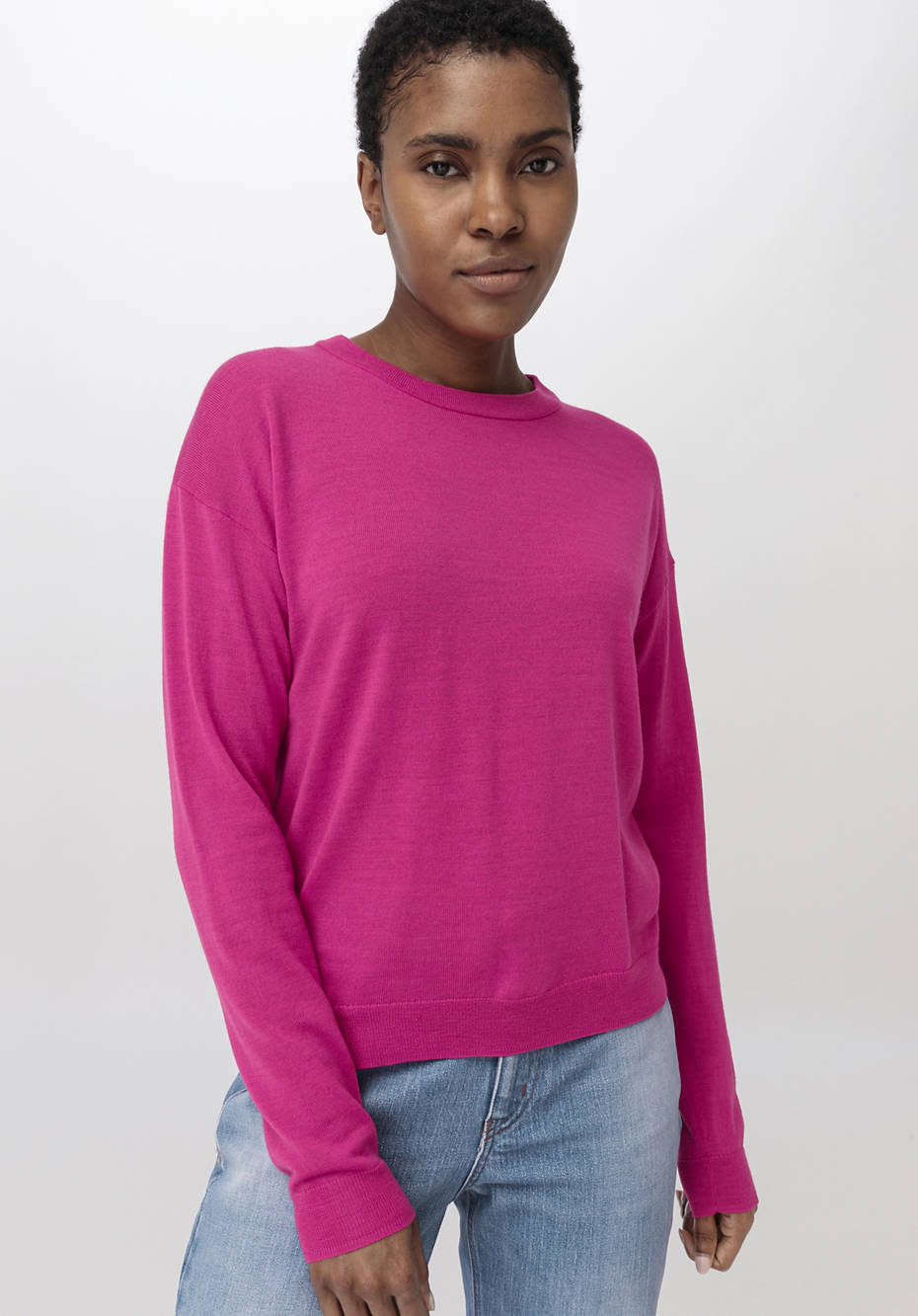 Rundhals-Pullover aus reiner Bio-Merinowolle