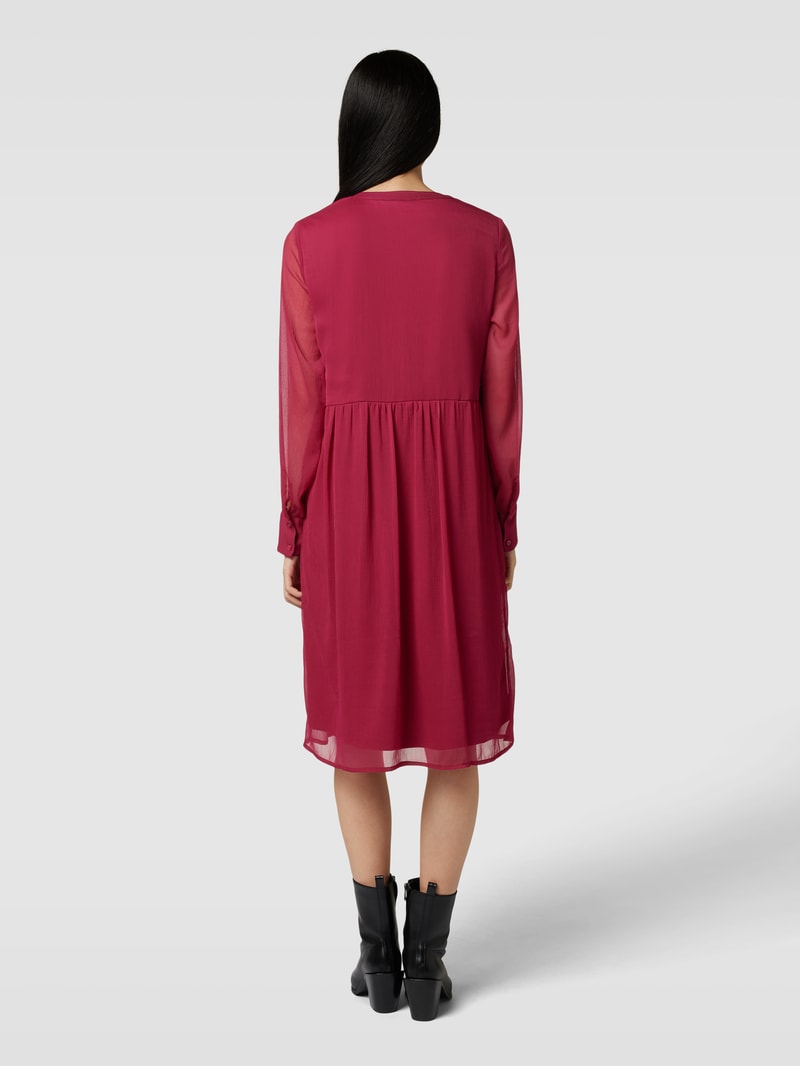Midikleid mit Knopfleiste Modell 'FALIA' in bordeaux rot