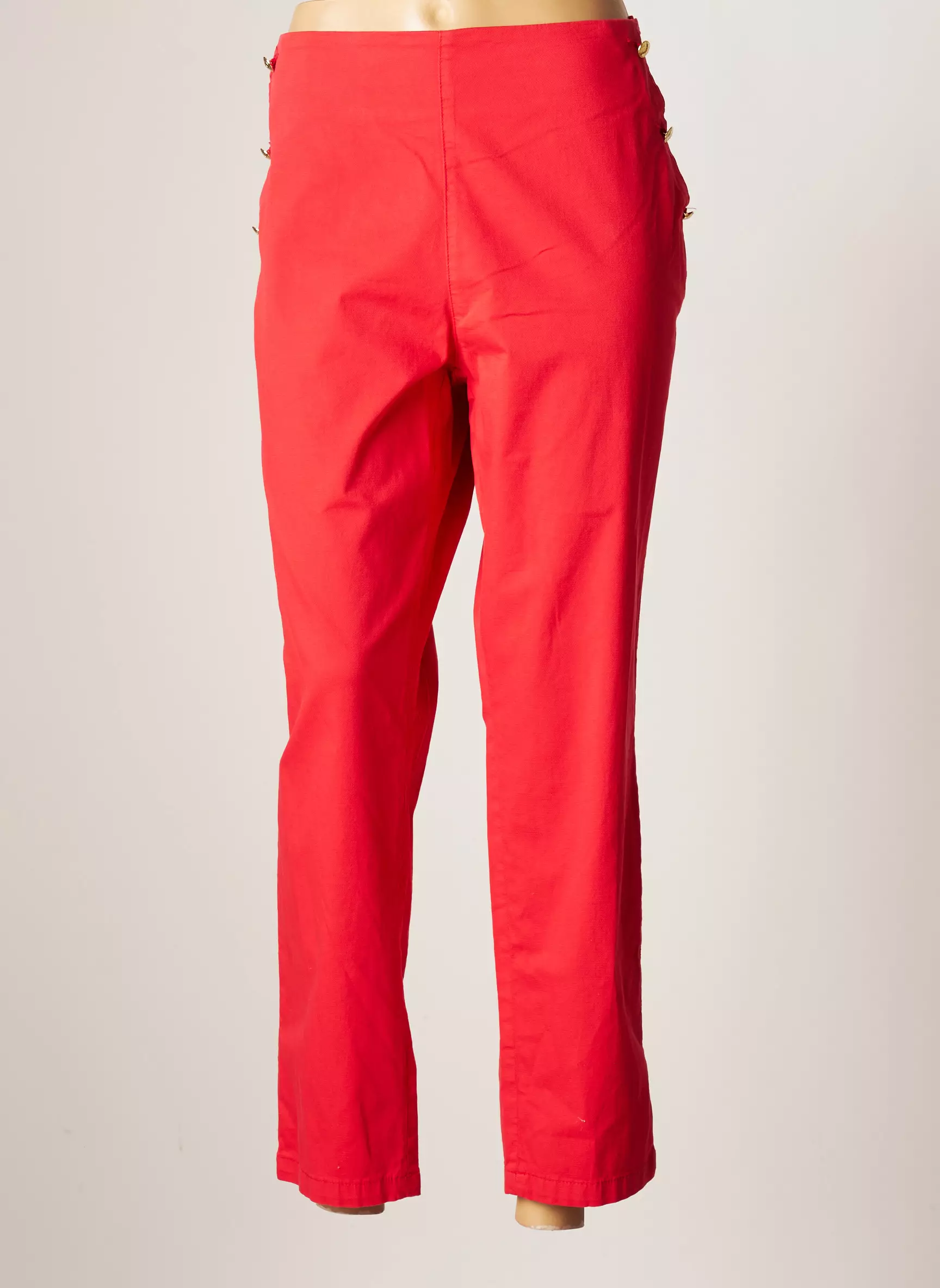 Bruno Saint Hilaire Pantalons Droits Femme couleur rouge