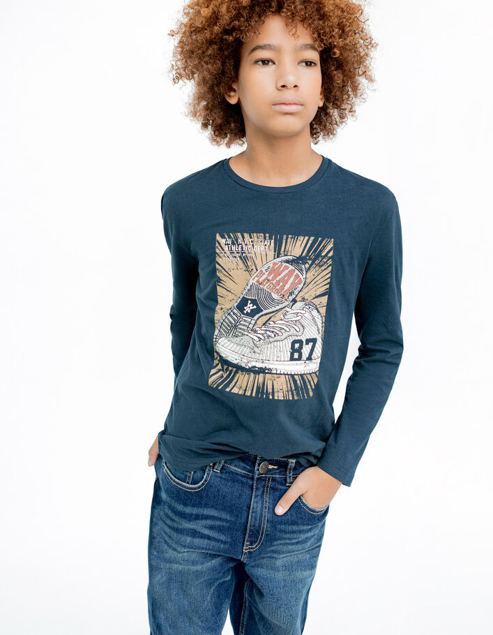 T-shirt marine visuel sneakers garçon