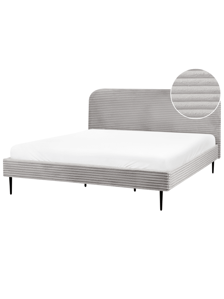 Beliani Doppelbett FLAYAT in Grau/Schwarz - (W) 193 x (H) 109 x (L) 215 cm günstig kaufen onesize