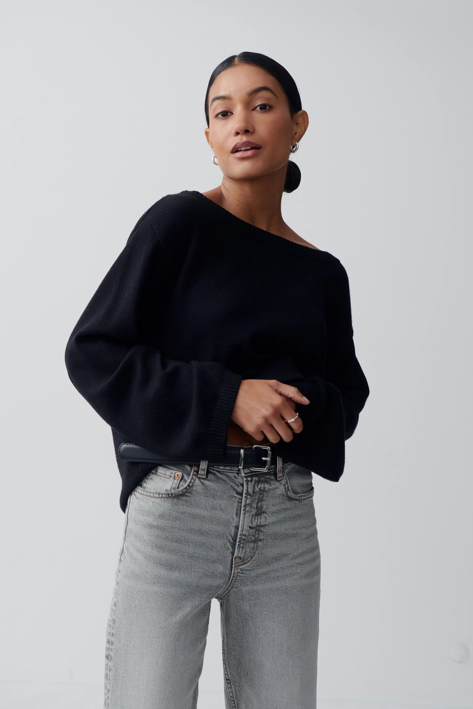 Knitted boatneck top