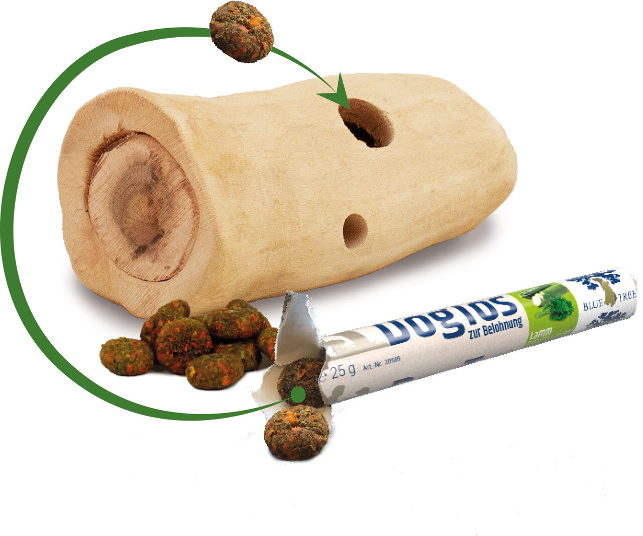BLUE TREE Intelligenzspielzeug BLUE TREE Rooties Spiel Snack Rolle