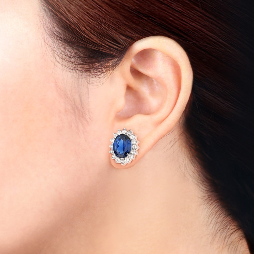 Elli Elli Boucles d'Oreilles Saphirblau Zirkonia Royal Glamour 925 Silber Boucles d'oreilles