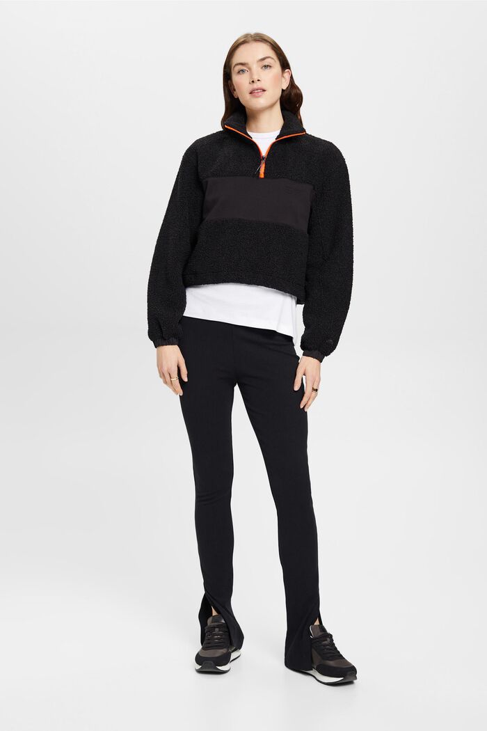Troyer-Sweatshirt aus Materialmix