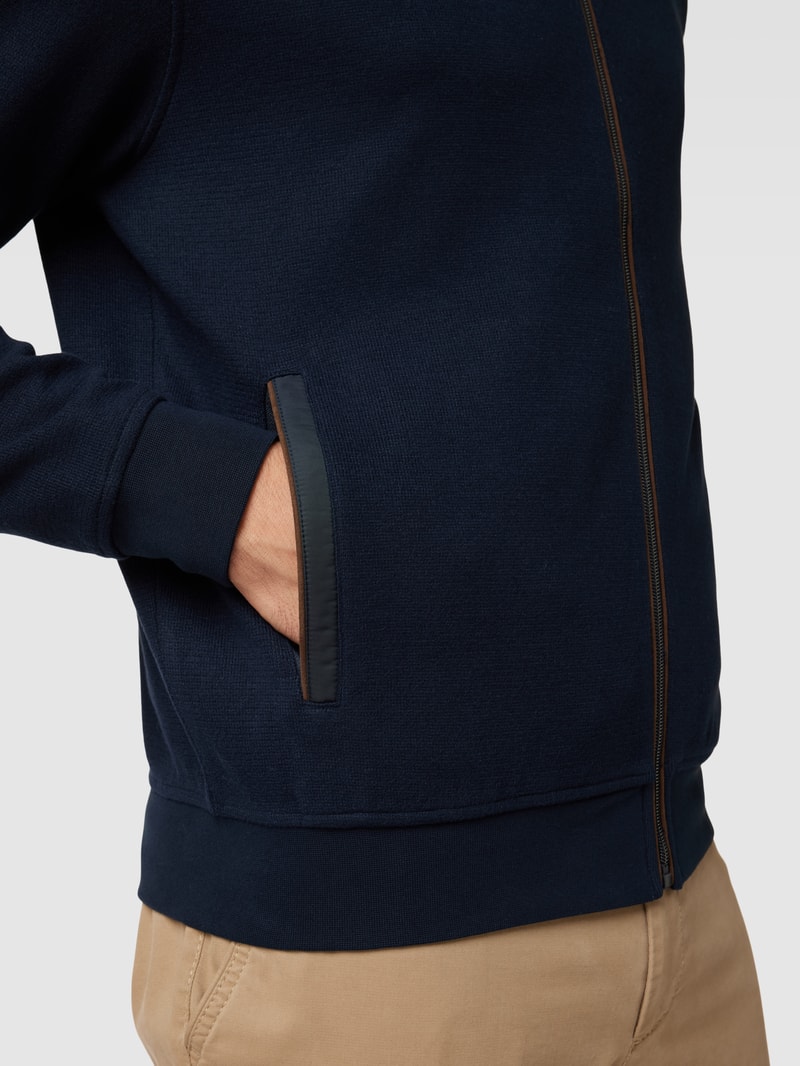 Sweatjacke mit Reißverschluss in marineblau