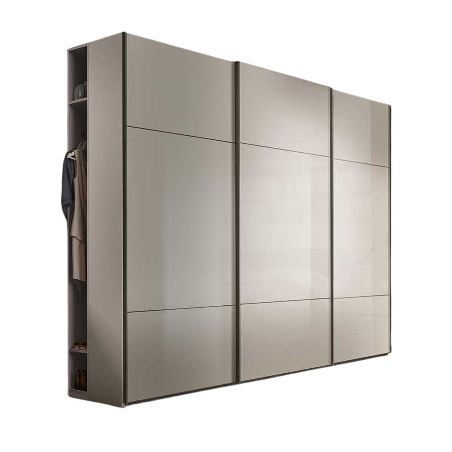 Nolte Schwebetürenschrank mit Garderobe Marcato Seidengrau