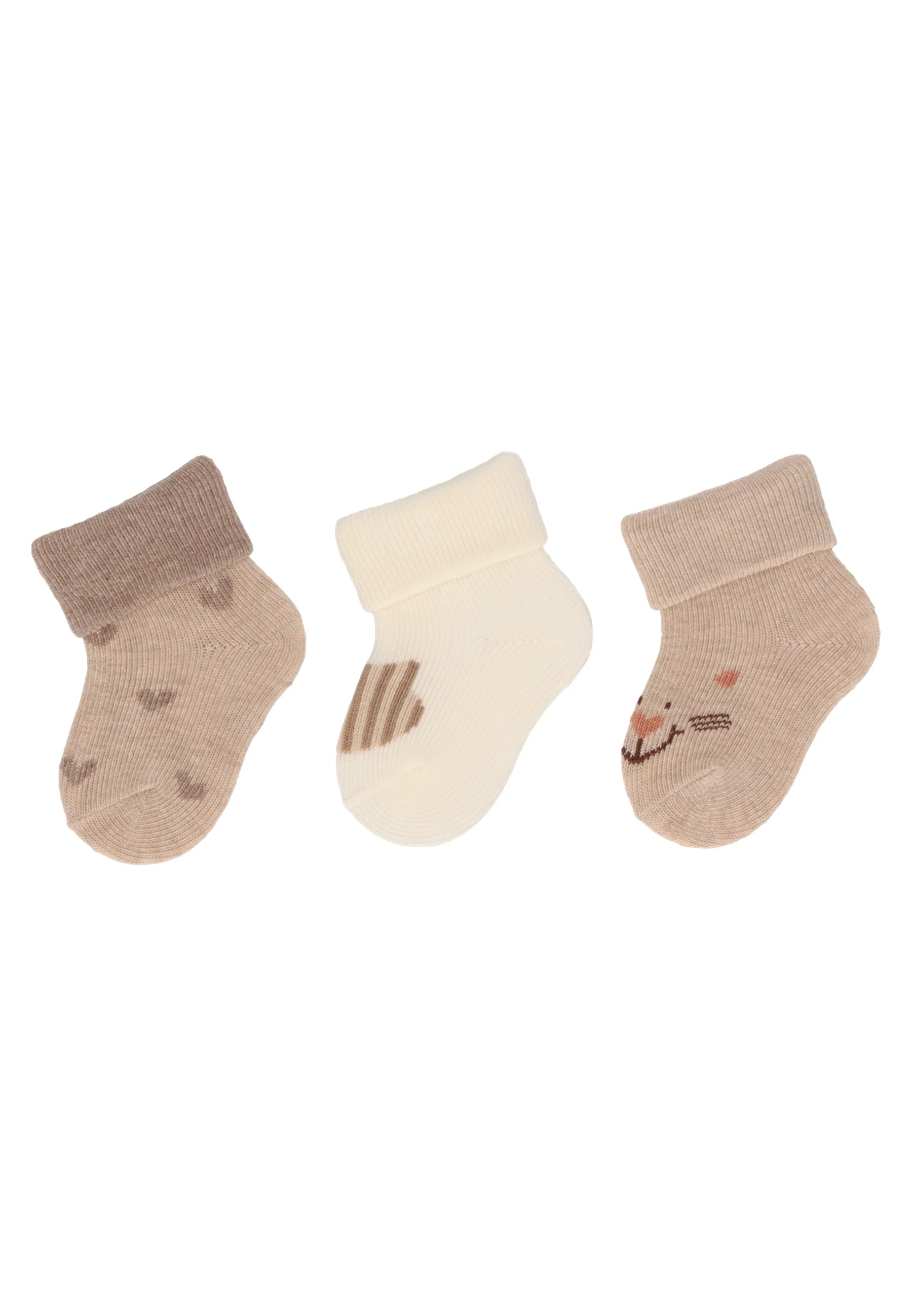 Erstlingssocken im 3er Pack mit Motiv Katze