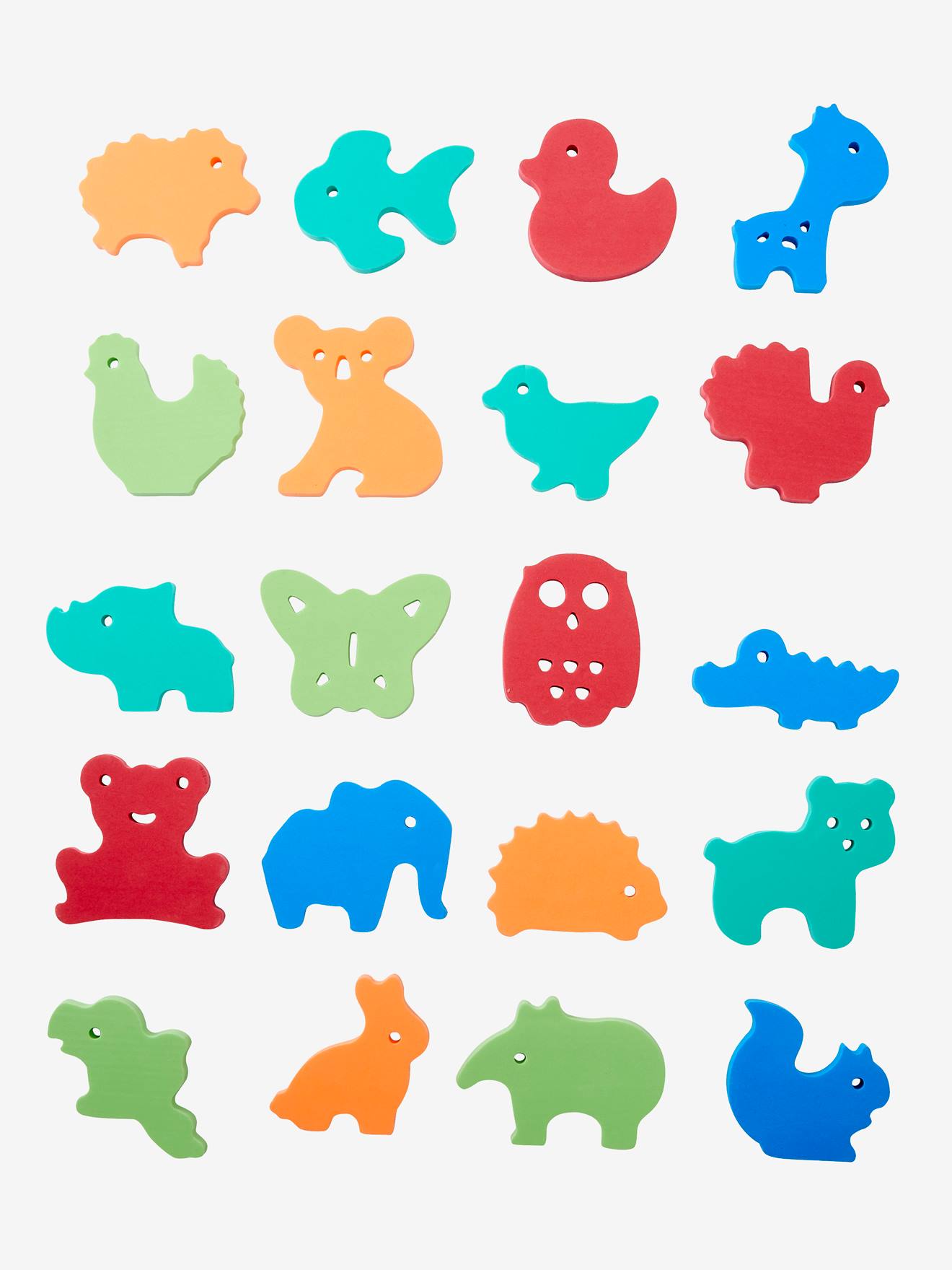 Stickers de bain en mousse + filet de rangement multicolore